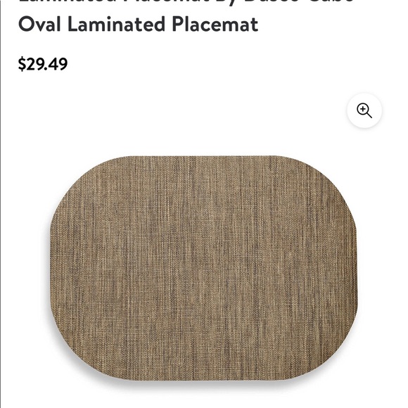 NWT Dasco Cabo Oval Laminated Placemat in Chocolate - Picture 2 of 3